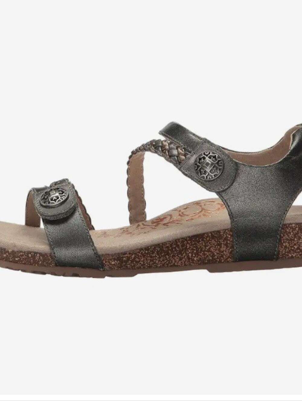 Aetrex Women's Metallic Bronze Braided Strap Sandal